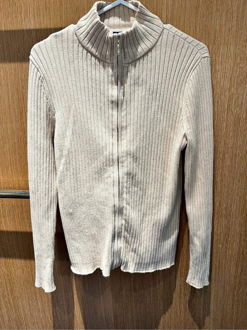 J.MCLAUGHLIN Ribbed Zip-Up
Cotton Sweater Size Medium
